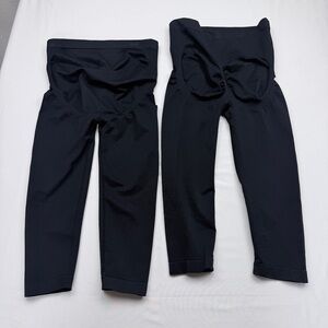 Women's Maternity Black Capri Leggings - Tummy support  (2 pair)